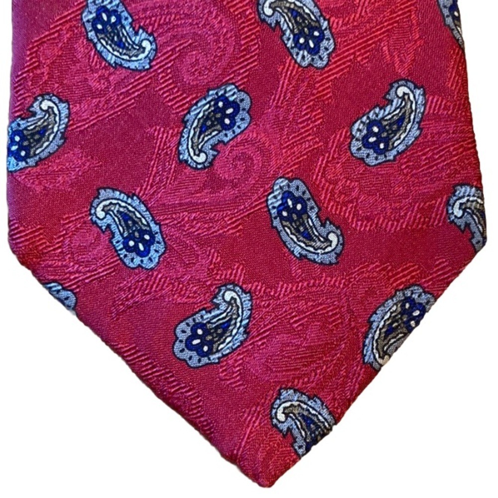 Rooster‎ West End Collection Preppy Mens Silk Paisley Tie Hand Printed Italy